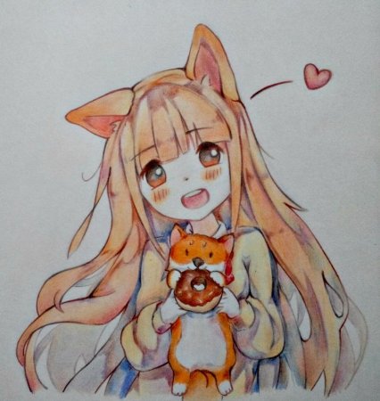 Аниме девочка срисовать