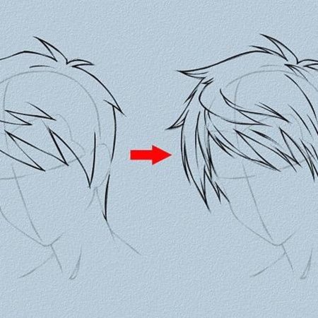 Аниме мужские прически сбоку