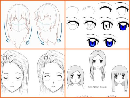 Рисование лиц аниме для начинающих