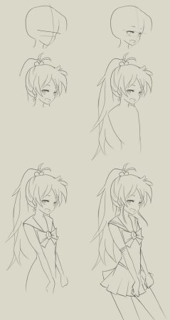 Рисование аниме пошагово