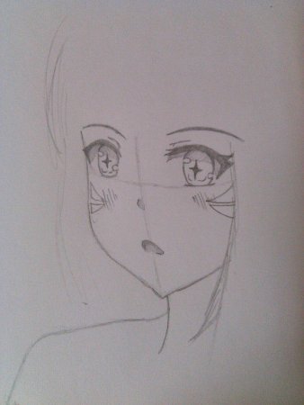 Лицо аниме девушки легко