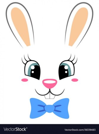 Мордочка зайки для аппликации