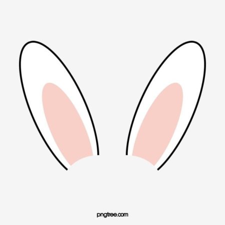 Уши кролика трафарет