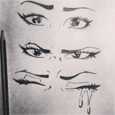 Закрытый глаз для срисовки