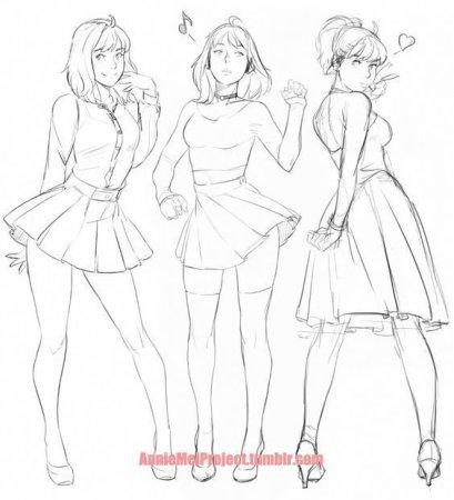 Позы для рисования девушек