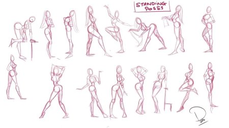 Позы для рисования женские