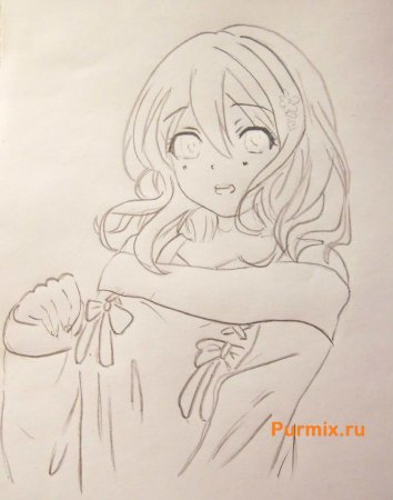 Юи Комори карандашом