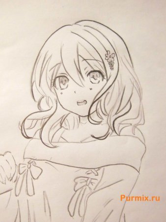 Юи Комори карандашом