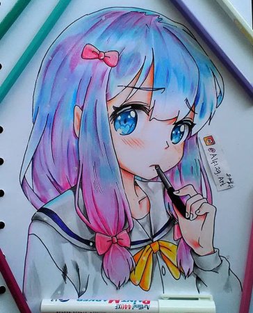 Рисунки аниме девушек