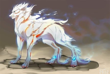 Белый волк Фамильяр арт