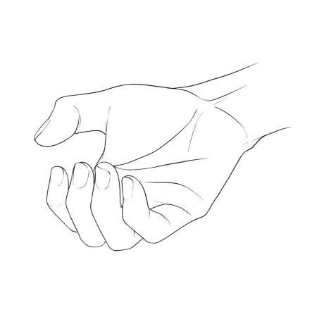 Протянутая рука карандашом