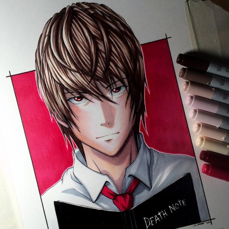 Ягами Лайт арт с тетрадью