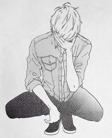 Аниме парень облокотился