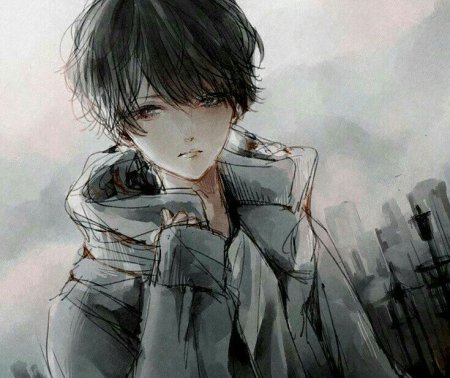 Аниме парни грусть