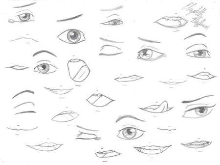 Аниме рты и глаза