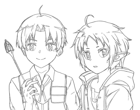 Раскраска аниме реинкарнация безработного