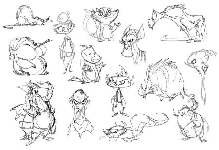 Наброски Диснеевских персонажей