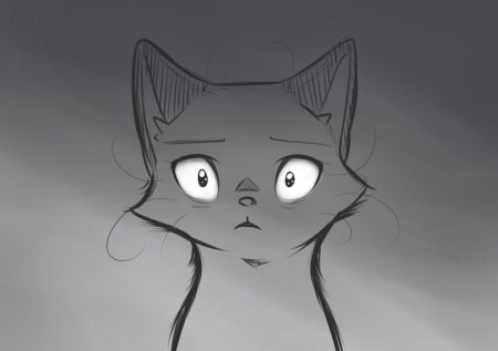 Грустные котики арты