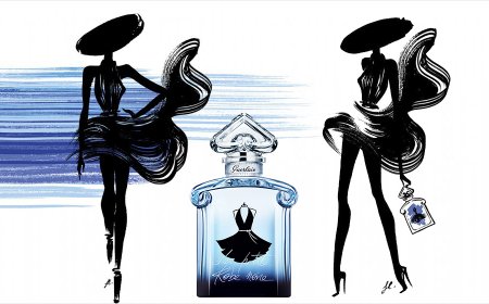 Герлен маленькое черное платье синий флакон