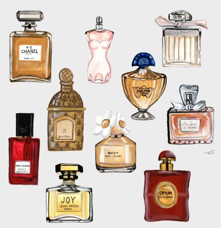 Флаконы духов иллюстрация