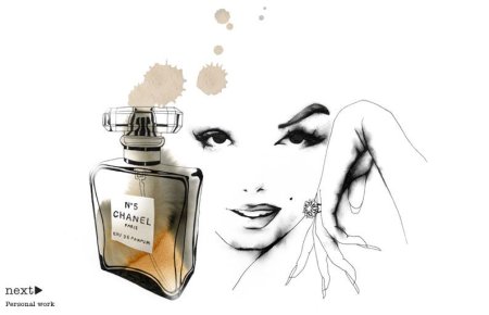 Духи с нарисованной девушкой