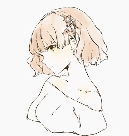 Аниме девушка в профиль
