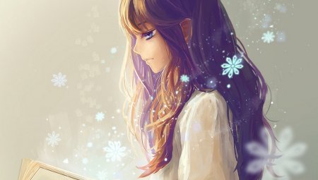 Аниме девушка с книгой