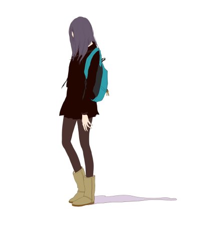 Аниме девушка с боку