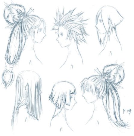 Аниме прическа с боку