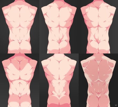 Мужской торс сзади референс