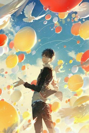 Парень с воздушными шарами