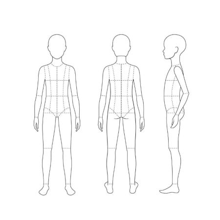 Фигура ребенка для эскиза одежды