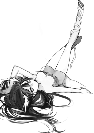 Девушка лежит эскиз