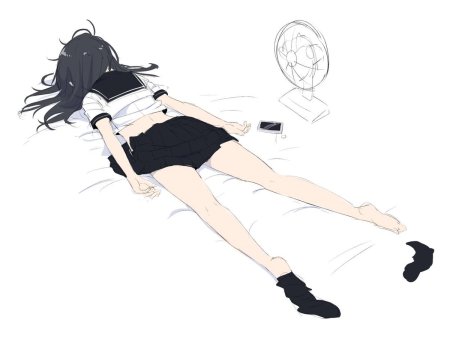 Аниме девушка лежит