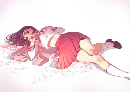 Аниме тян лежит