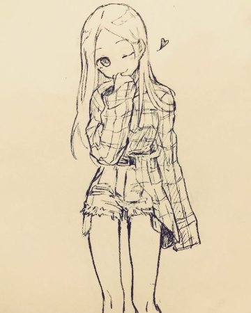 Эскиз человека аниме