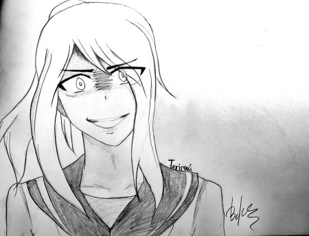 Ухмылки аниме карандашом