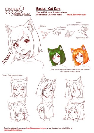 Кошачьи уши стиль рисования