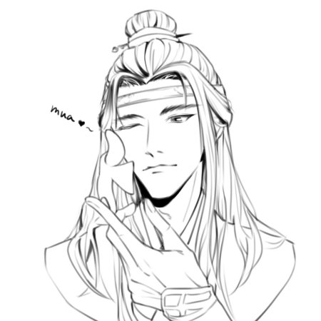 Лань Чжань карандашом