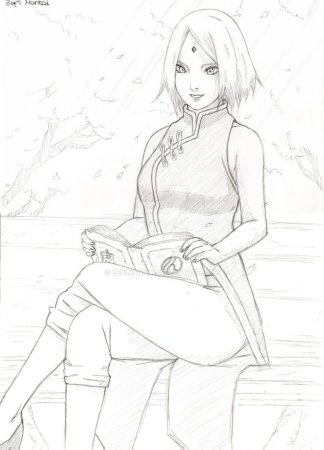 Сакура Харуно карандашом