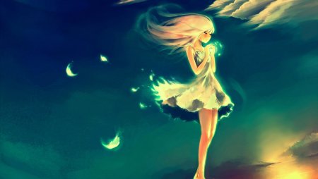 Девушка со светящимися волосами