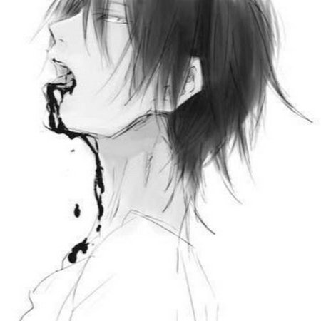 Аниме парень кровь изо рта