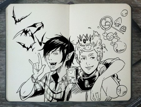 Парни в скетчбуке