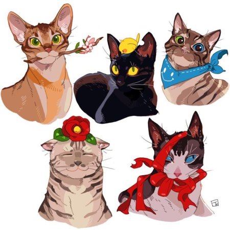 Коты в разных стилях