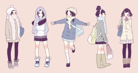 Аниме зимняя одежда