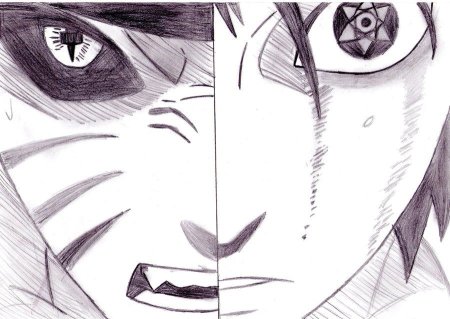 Рисунки аниме Наруто Саске