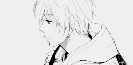 Аниме парень боком