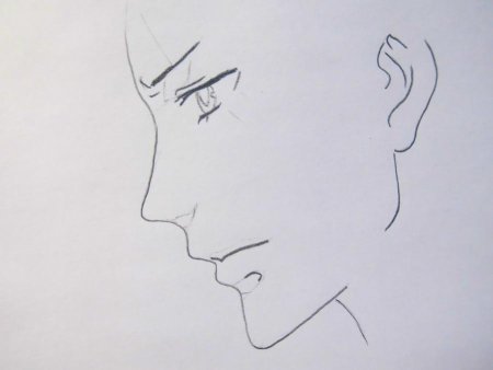 Аниме лицо с боку