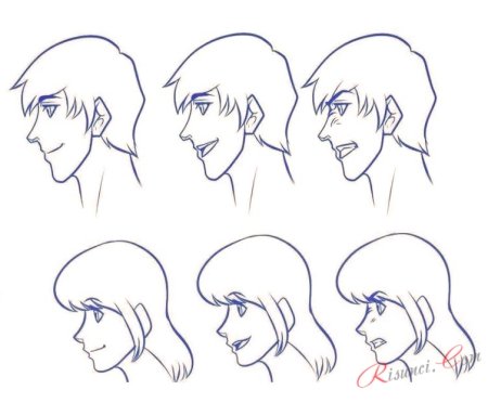 Лицо в профиль референс аниме