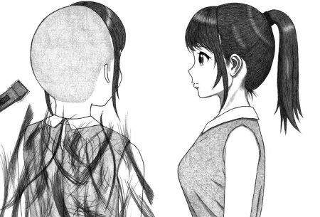 Headshave anime bald girls